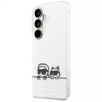 Pouzdro MagSafe Karl Lagerfeld IML Peekaboo Karl & Choupette pro Samsung Galaxy S26, průhledné