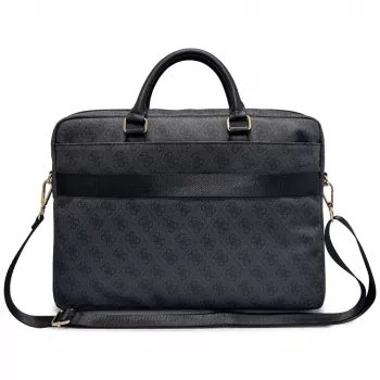 GUESS 4G Round & Classic Logos Stripe 16 inch taška na notebook černá