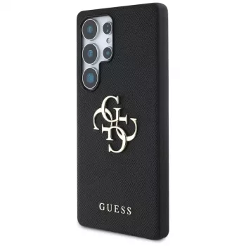 GUESS Grained Big 4G Logo Small Classic Logo pouzdro na Samsung Galaxy S25 Ultra - černé