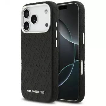 Pouzdro MagSafe Karl Lagerfeld FW Stamped Karl pro Apple iPhone 17 Pro černé