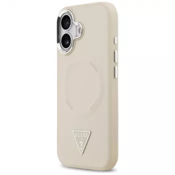 GUESS Triangle Logo MagSafe pouzdro na iPhone 17 – béžové