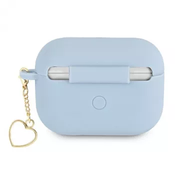 GUESS kryt na AirPods Pro modrý silikonový Charm Heart Collection