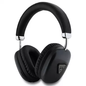 GUESS Bluetooth 5.3 přes hlavu sluchátka s kovovým trojúhelníkovým logem - černá