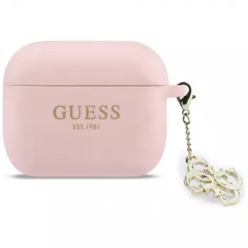 GUESS silikonové pouzdro 4G Charm pro AirPods Pro 3, růžové