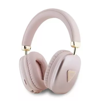GUESS Metallic Triangle Logo On-Ear Bluetooth sluchátka V5.3 růžová