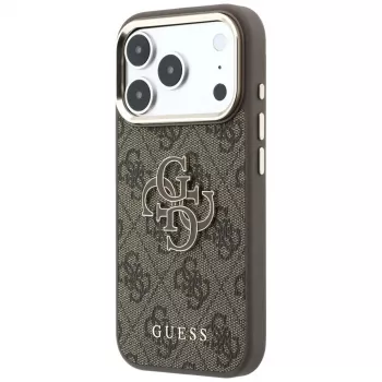 GUESS 4G & Big Resin Logo pouzdro pro iPhone 17 Pro / 18 Pro - hnědé