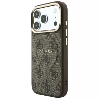 GUESS Embossed 4G Classic MagSafe pouzdro pro iPhone 17 Pro Max / 18 Pro Max - hnědé