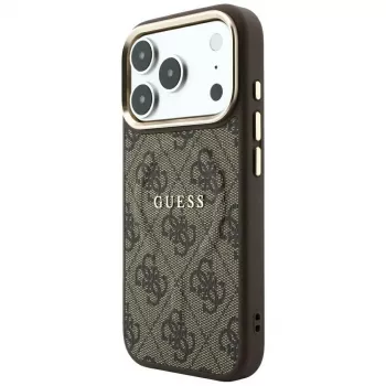GUESS Embossed 4G Classic MagSafe pouzdro pro iPhone 17 Pro / 18 Pro - hnědé