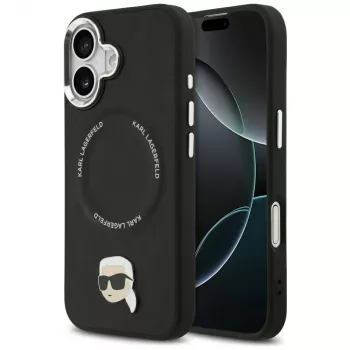 Pouzdro MagSafe Karl Lagerfeld Karl Pin pro iPhone 17 – černé