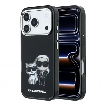 Pouzdro MagSafe Karl Lagerfeld Karl & Choupette Bodies Sketch Print pro iPhone 18 Pro Max / 17 Pro Max – černé