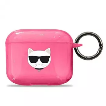 Karl Lagerfeld KLA3UCHFP kryt na AirPods 3 růžový Choupette