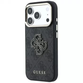 GUESS 4G & Big Resin Logo pouzdro pro iPhone 17 Pro Max / 18 Pro Max - černé