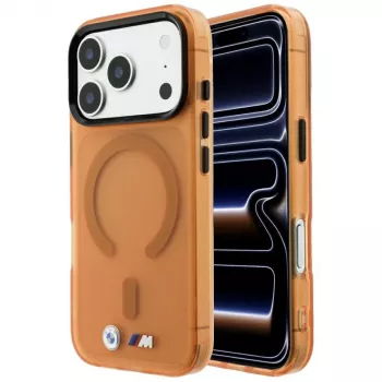 BMW M IML Frosted Metal Logo & Trims MagSafe pouzdro pro iPhone 18 Pro / 17 Pro - oranžové