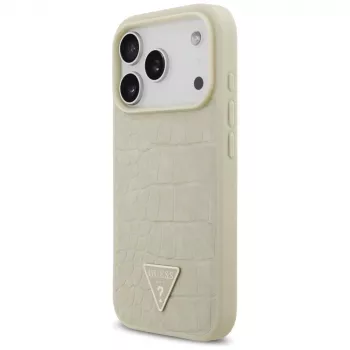 GUESS Croco Triangle Logo MagSafe pouzdro pro iPhone 17 Pro - zlaté