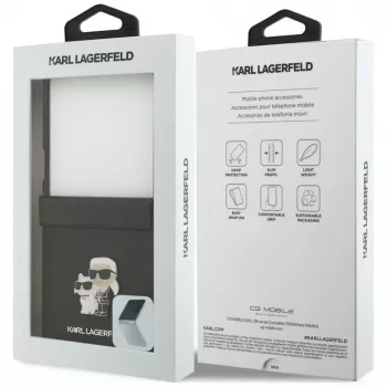 Pouzdro Karl Lagerfeld Karl & Choupette Saffiano Pins pro Samsung Galaxy Z Flip8 – černé