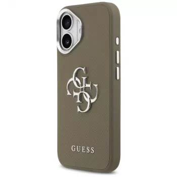 Guess Grained Big 4G Classic Logo pouzdro pro Apple iPhone 17 - hnědé