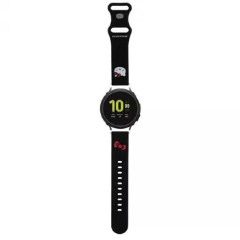 Hello Kitty Universal Silicone Watch Strap with Kitty Head Design, Black, 20mm