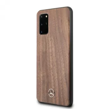 Pevné pouzdro Mercedes-Benz Wood Line Walnut pro Samsung Galaxy S20+ (SM-G985) – hnědé