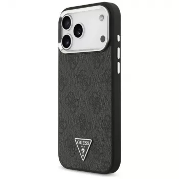 GUESS 4G Triangle Logo MagSafe pouzdro pro iPhone 18 Pro Max / 17 Pro Max - černé & stříbrné