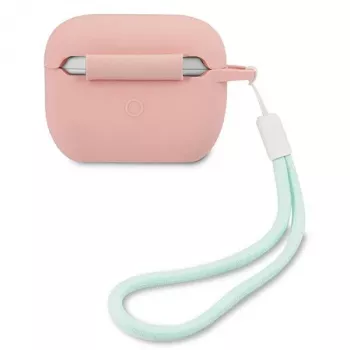 Pouzdro GUESS GUACAPLSVSPG AirPods Pro silikonové Vintage Pink zelené