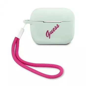 GUESS Vintage silikonové pouzdro pro AirPods Pro - modrá fuchsiová