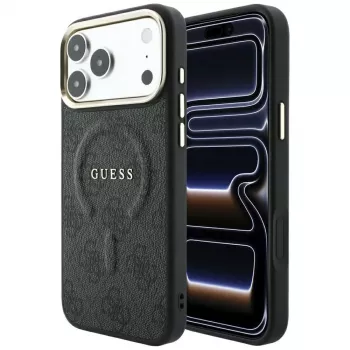 GUESS Embossed 4G Classic MagSafe pouzdro pro iPhone 17 Pro / 18 Pro - černé
