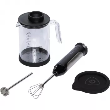 Indukční šlehač mléka Graef MS 202, 200 ml šlehání / 350 ml ohřev, nerez, stříbrná