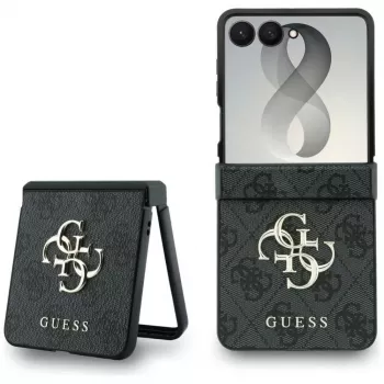GUESS Big 4G Logo pouzdro pro Samsung Galaxy Z Flip 5 – černé