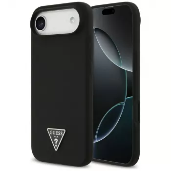 GUESS Silicone Triangle Logo pouzdro MagSafe pro iPhone Air, černé
