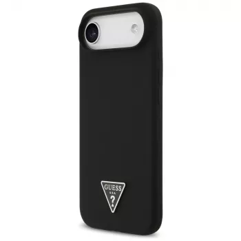 GUESS Silicone Triangle Logo pouzdro MagSafe pro iPhone Air, černé