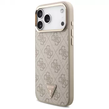 GUESS 4G Triangle Logo pouzdro MagSafe pro iPhone 18 Pro Max / 17 Pro Max – rose gold