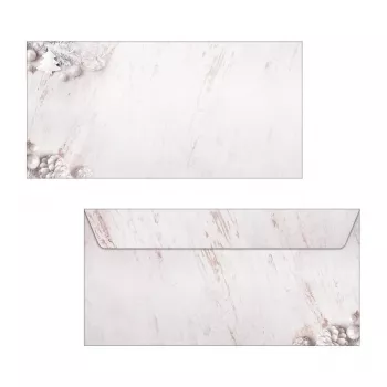 Vánoční obálky SIGEL 25 ks Rustic White DIN lang bez okénka