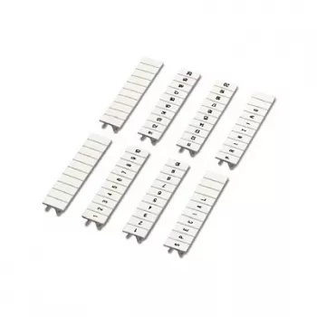 Phoenix Contact ZB 5 L1,L2,L3,N,PE Terminal Block Marker Strip, White, 10 Markers, Snap-On, 5 mm Pitch