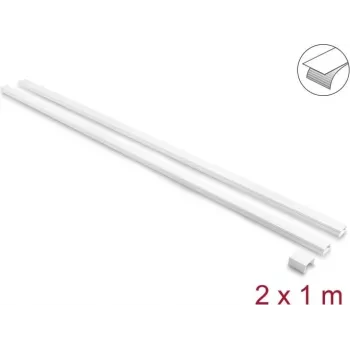 Delock samolepicí kabelový kanál s posuvným víkem 24 x 14 mm včetně spojky - délka 1 m, 2 balení, bílý
