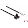 Vidlicová fotoelektrická závora Delock 5 mm typ F se 4 otevřenými konci kabelu, NPN, Light-ON/Dark-ON přepínatelné, 2 m