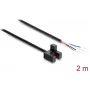 Vidlicová fotoelektrická závora Delock 5 mm typ F se 4 otevřenými konci kabelu, NPN, Light-ON/Dark-ON přepínatelné, 2 m