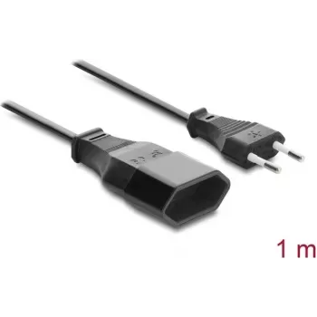 Prodlužovací kabel Delock Europlug CEE 7/16 samec na samici 2 x 0,75 mm², 1 m, černý