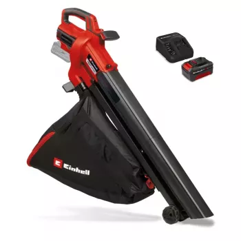 Akumulátorový foukač a vysavač listí Einhell Power X-Change VENTURRO 18/210 Kit, 18V, akumulátor 4.0Ah, červeno-černý