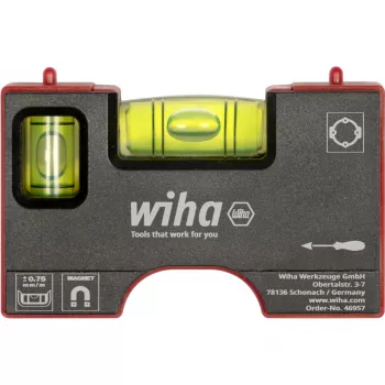 WIHA mini vodováha Pocket 8 cm šedo-červená s magnetem