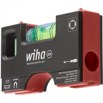 WIHA mini vodováha Pocket 8 cm šedo-červená s magnetem