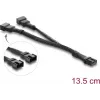 Y kabel pro ventilátor Delock 1 x 4pin PWM samice na 2 x 4pin PWM samec s opleteným návlekem 13,5 cm černý