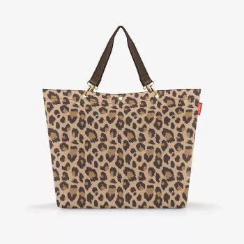 Nákupní taška Reisenthel Shopper XL Leo Macchiato z recyklovaného PET s leopardím vzorem, 35 l