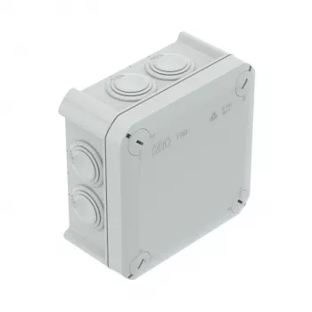 OBO T 60 kabelová spojovací krabice s průchodkami 114x114x57 mm PP světle šedá