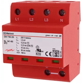 Kombinovaná přepěťová ochrana DEHN DSH TNS 255 Typ 1+2 pro systémy TN-S