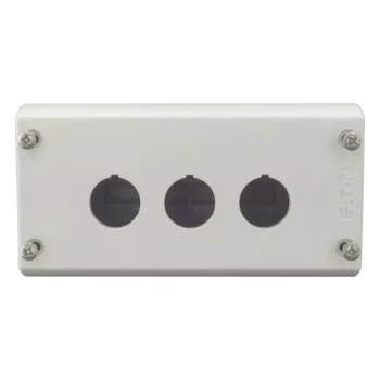 Eaton M22-I3 povrchová skříňka, 3 výřezy, šedá RAL 7035, IP66/IP67/IP69K, 80x153x56mm