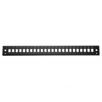 EQUIP 19 inch patch panel 24x LC-Duplex SC-Simplex, ocel, černý - 1U rackový modul
