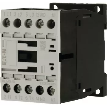 Eaton DILM12-10 3pólový výkonový stykač, cívka 230 V AC 50 Hz / 240 V AC 60 Hz, 1 NO pomocný kontakt, 12 A AC-3, 5,5 kW, šroubové svorky, montáž na DIN lištu