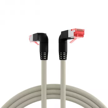 EFB Elektronik K4137GR.2 Cat.6A S/FTP LSZH patch kabel, Draka UC900 TM21, 2x90 stupňů, 2 m, šedý