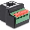 Delock RJ45 Female to 8-Pin Terminal Block Adapter, 90° Angled, Push Button, Black
