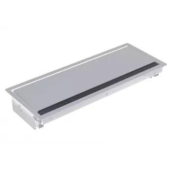 Bachmann CONI Long Flush-Mount Power Strip with 3 Schuko Sockets, Silver Aluminium
